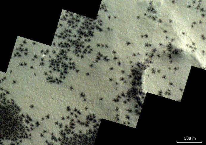آیا در این تصویر تازه عجیب از مریخ صدها «عنکبوت» دیده می‌شود؟! (یک پزشک)