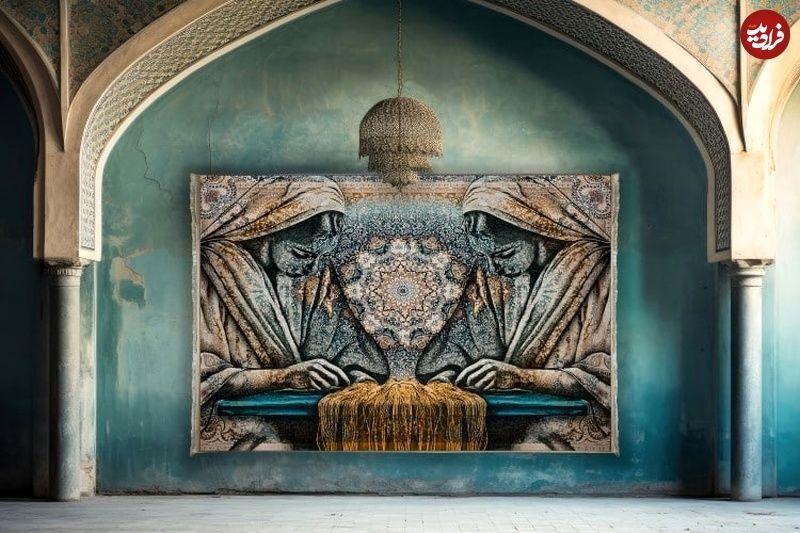 نقاشی‌های شگفت‌انگیزی که روی «فرش ایرانی» کشیده شده‌اند (فرادید)