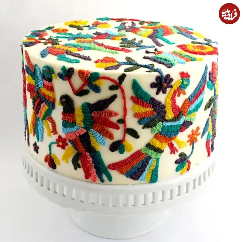 طراحی هنرمندانه قالی ایرانی روی کیک