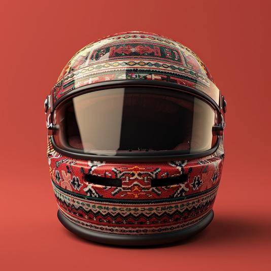 هنر ایرانی بر سر موتورسواران: کلاه‌های ایمنی با طرح فرش (عصرایران)