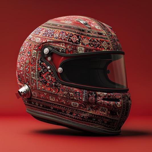 هنر ایرانی بر سر موتورسواران: کلاه‌های ایمنی با طرح فرش (عصرایران)