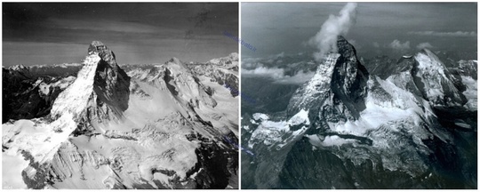 ماترهورن، قله ای در آلپ، بین ایتالیا و سوییس، آگوست ۱۹۶۰، آگوست ۲۰۰۵ میلادی